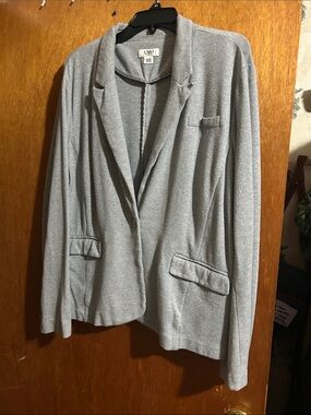 Cato’s Silver Metallic Open-Front Blazer